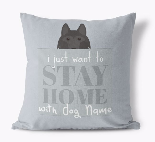 Stay Home: Personalised {breedFullName} Canvas Cushion